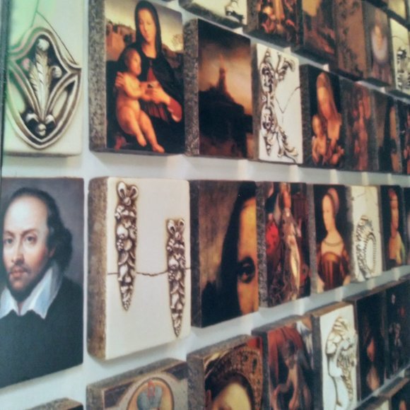 SACRED HEART *Signed,  Atlantis Tile, like Sid Dickens. *Rare & Retired wall art - Picture 8 of 10